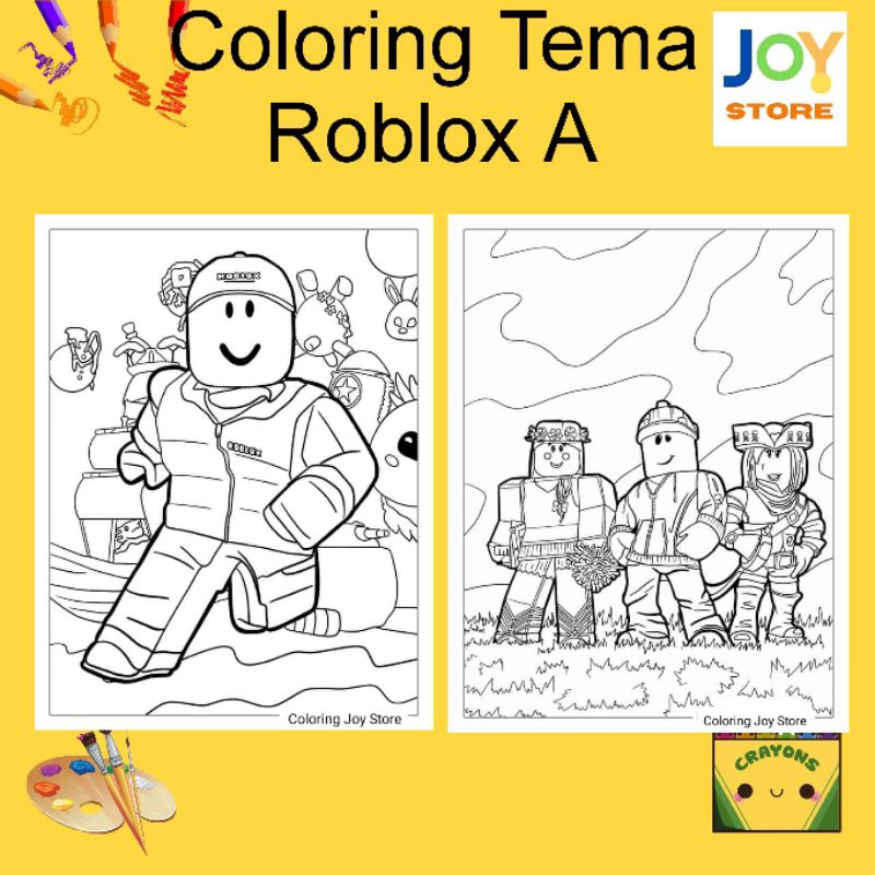 

Kertas Gambar Mewarnai ukuran A4 dan A5 150 gsm - Coloring Paper Tema Roblox A Toko Joy Store