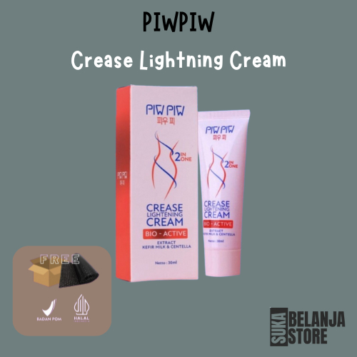 Pencerah Ketiak Selangkangan Lipatan Kulit Aman BPOM - PiwPiw Crease Lightning Cream Pemutih