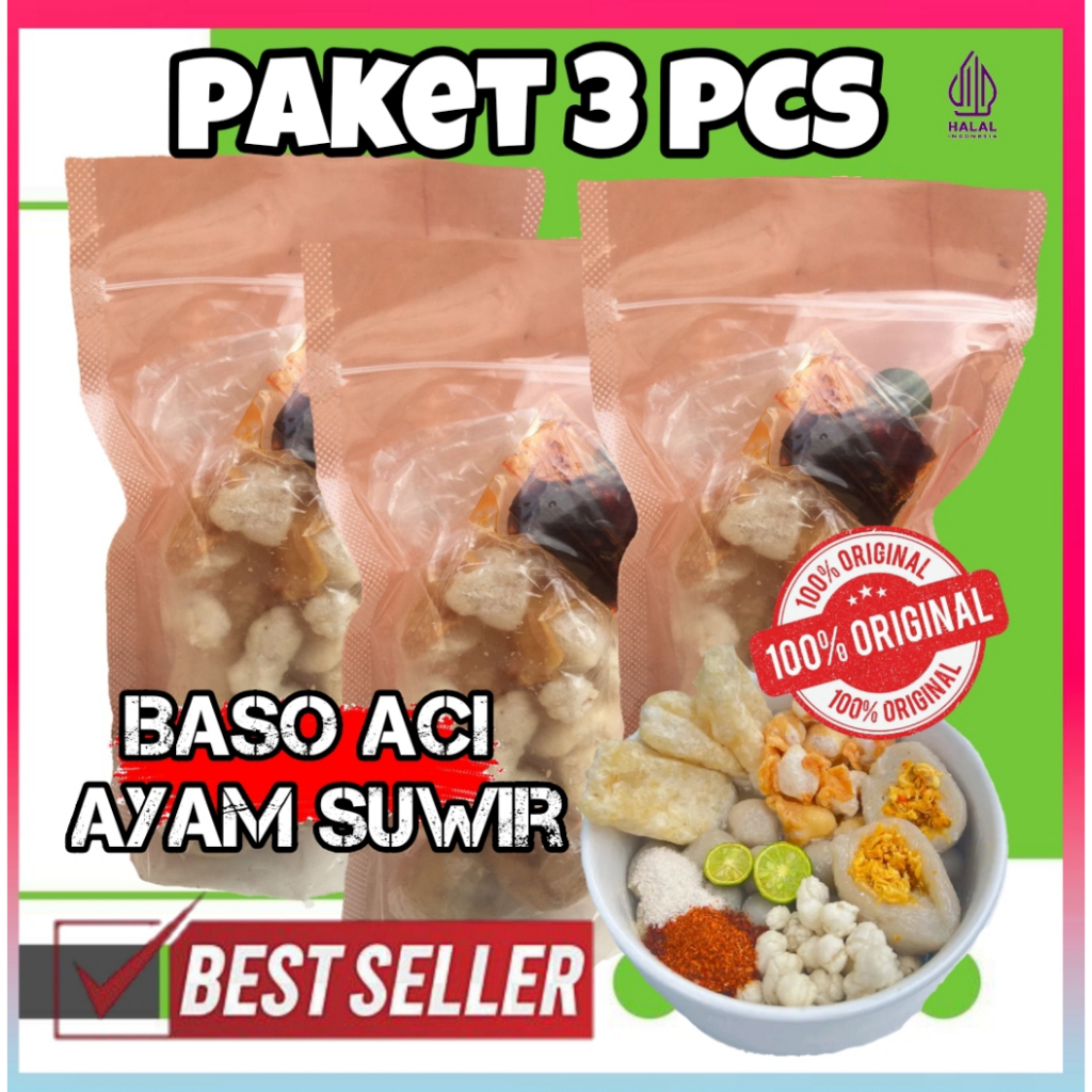 paket baso aci ayam suwir 3 pcs  baso aci ayam suwir viral  baso aci ayam suwir  baso aci cilioil  b