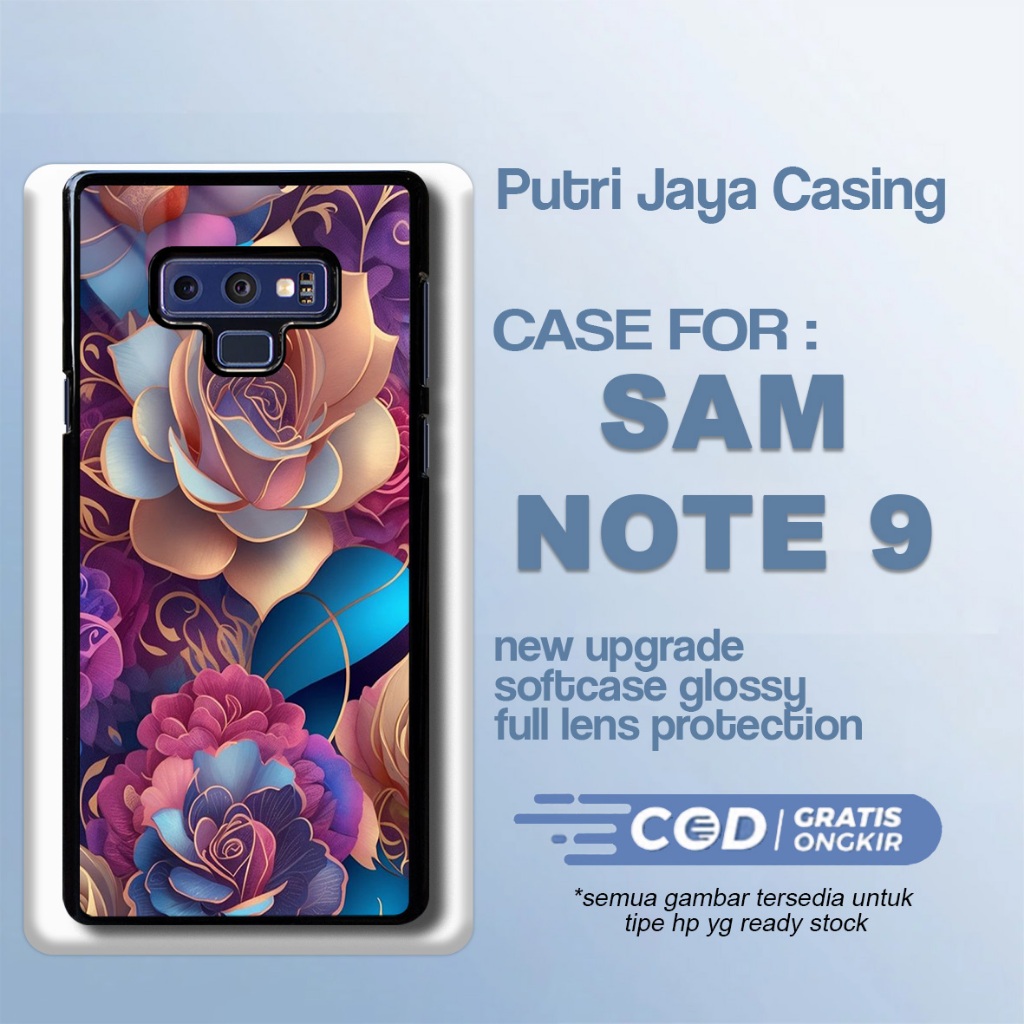 Casing Samsung Note 9 Terbaru Flower Case Samsung Note 9 Termurah Hardcase Softcase Glossy Terlaris