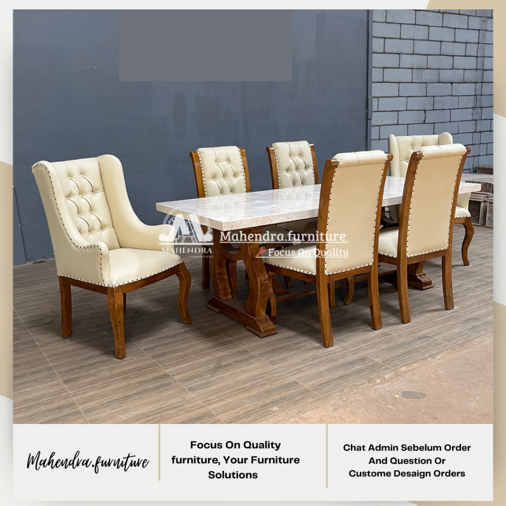Meja Makan Set 6 Kursi Mewah Meja Makan Marmer Kursi 6Jati Meja Makan Set Kursi 6 Jati