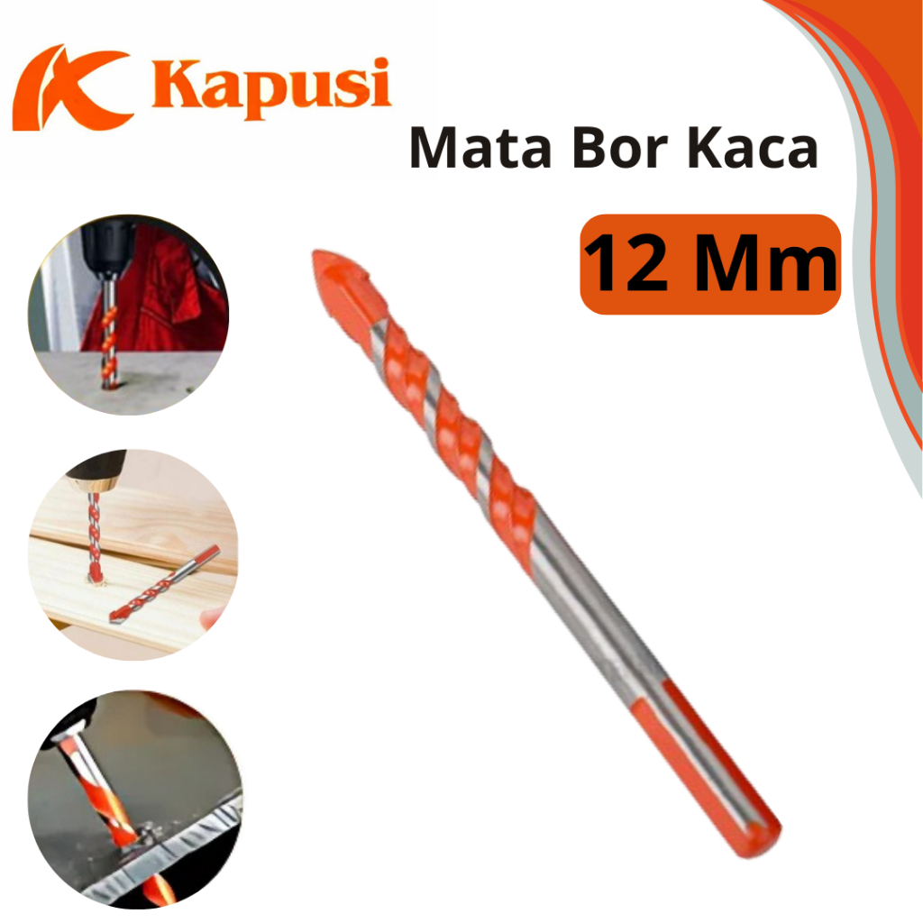 KAPUSI Mata Bor Kaca 12 mm / Mata Bor Kaca Tombak 12 mm 12mm / Mata Bor Multifungsi