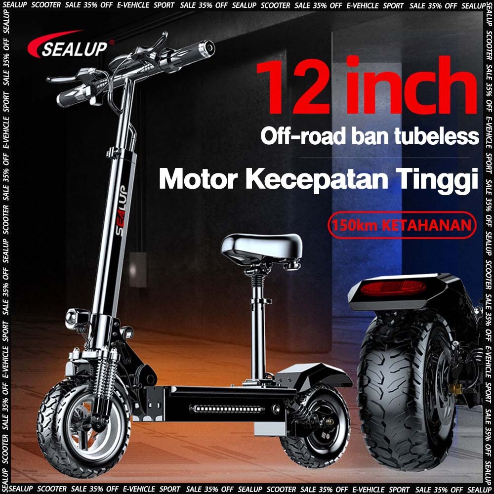 Skuter listrik dewasa SEALUP Q7 Scooter electric 48V 500W 1000W 12inch ban tubeless sepeda listrik l