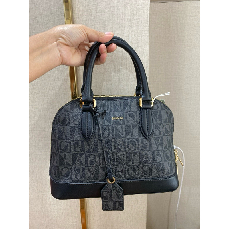 TAS BONIA ORIGINAL ALMA MONOGRAM HITAM