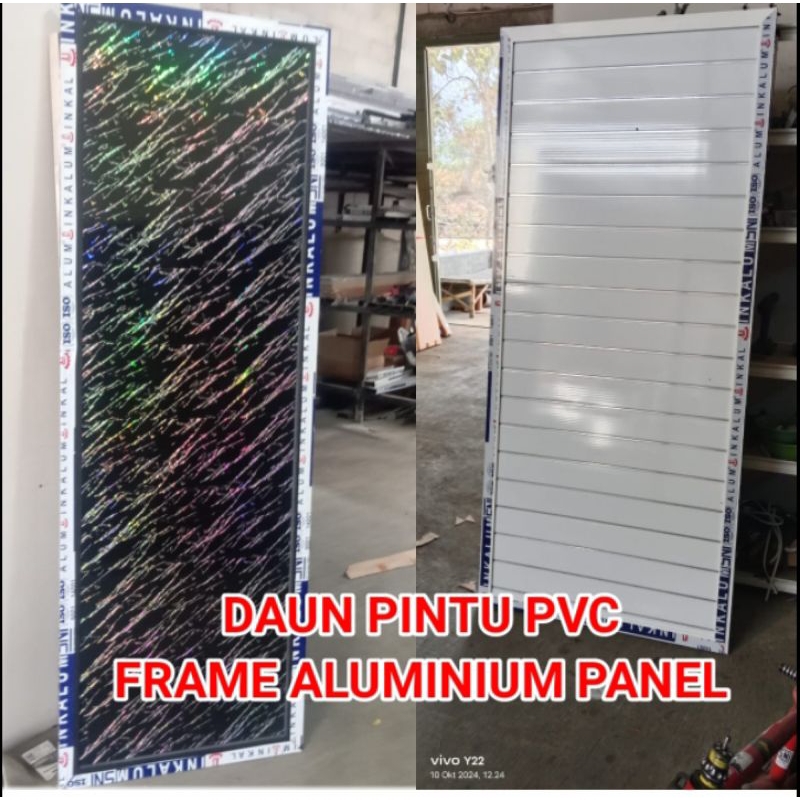 DAUN PINTU PVC FRAME ALUMINIUM PANEL UNTUK PINTU KAMAR MANDI DLL