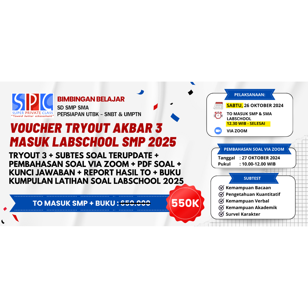Voucher Bundling Try Out + Buku Kumpulan Soal Masuk SMP Labschool 2025