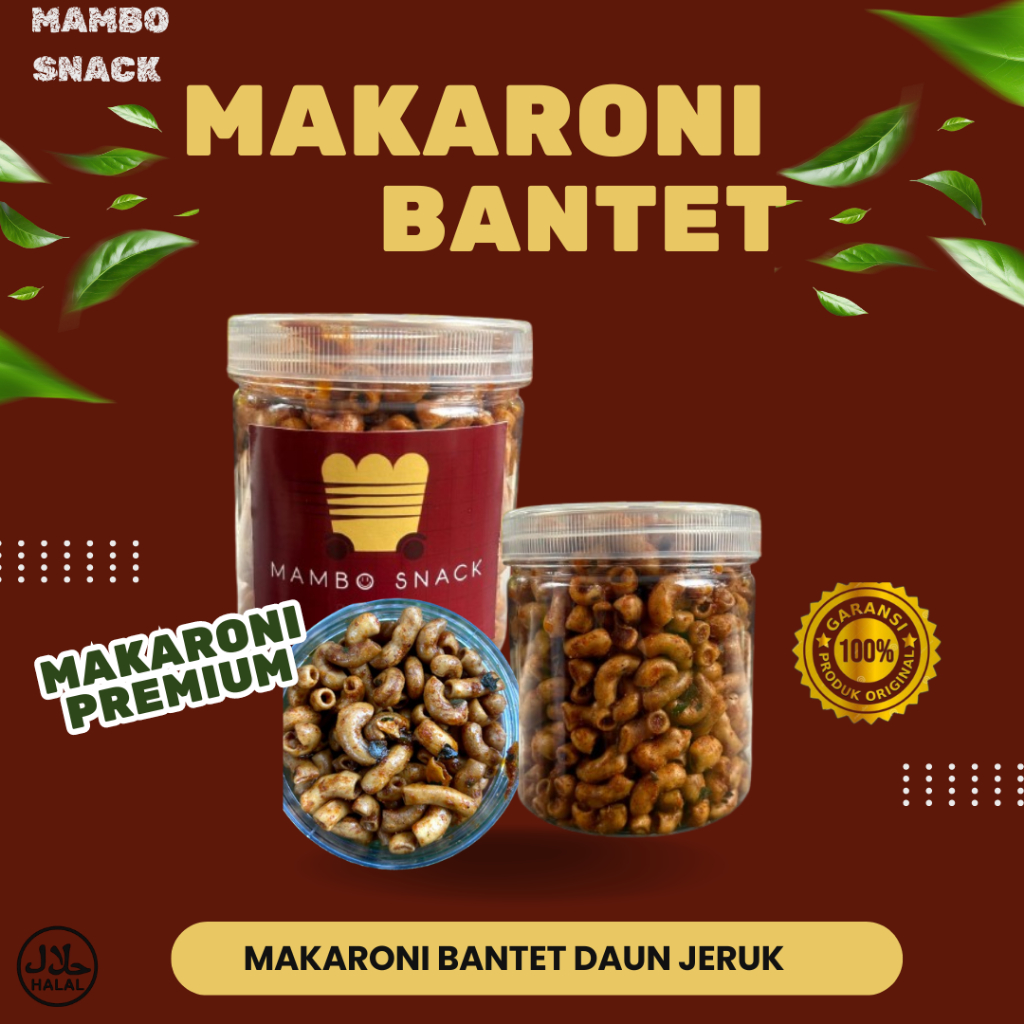 

Makaroni Bantet Daun Jeruk Toples (600ml) - Cemilan Bikin Nagih