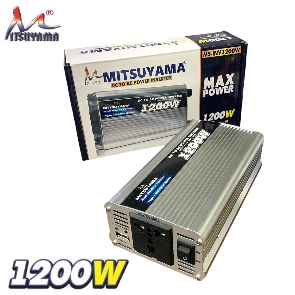 Power Inverter 1200W  DC12v to AC220v Mitsuyama MS-INV1200W