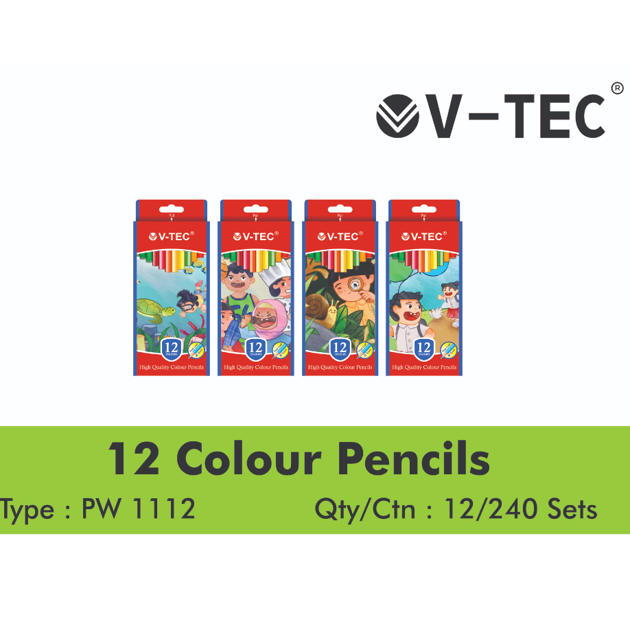 

VTEC PENSIL WARNA TYPE PW 1112 / 12 Warna
