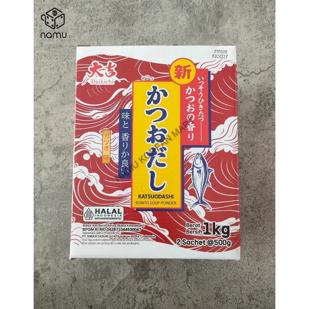 

Halal Daikichi Katsuodashi Bonito Soup Powder 1kg / Bubuk Ikan Bonito Kering / Bubuk Katsuodashi / Bahan Masak