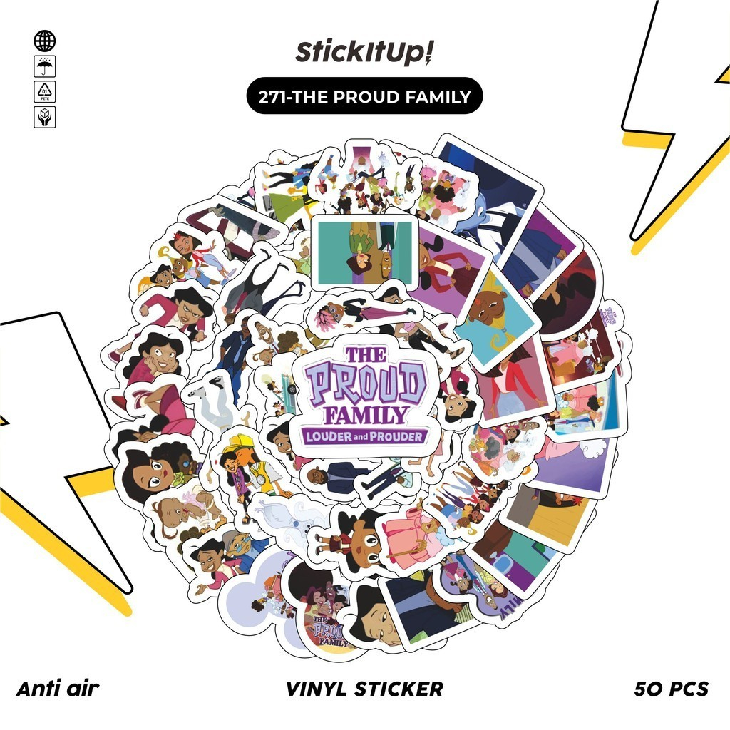 

COD100 Pcs Stiker Kartun The Proud Family Lucu Keren Anti Air Untuk Dekorasi Notebook Sepeda Skateboard Handphone DIY