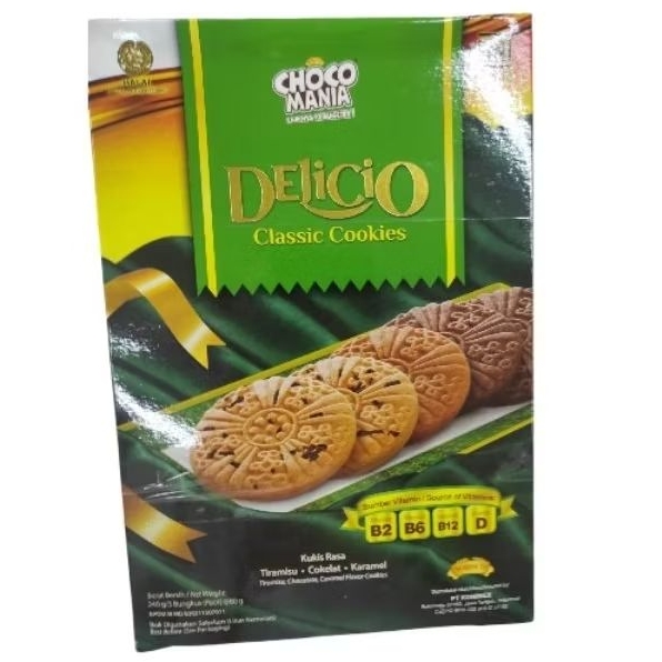 

Delicio Choco Mania classic cookies kukis cokelat, tiramsiu, karamel 240gr