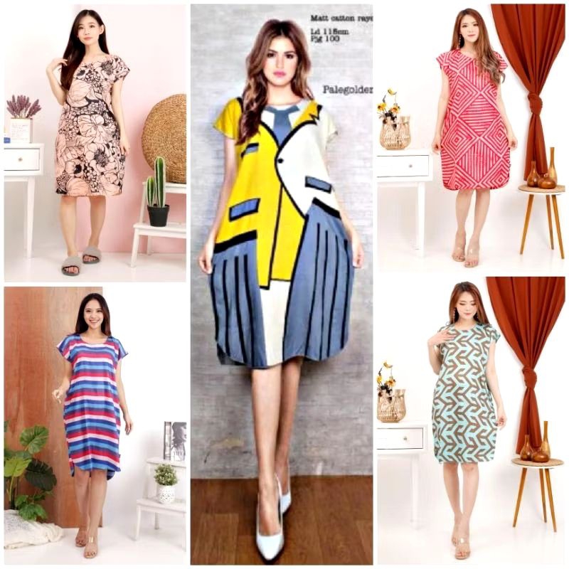 paket usaha minim 5 pcs  tunik  omotif random ecer/bGrosir TERMURAH Daster hamil /daster kekinian/Da