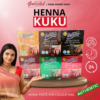 GOLECHA Henna Kuku Halal BPOM - Pewarna Tahan Lama, Maroon, Hitam, Coklat, Wedding Hena Kuku Golecha
