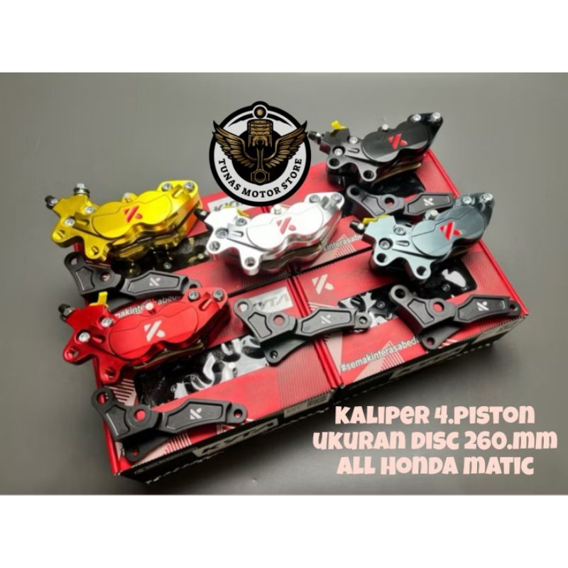 KALIPER KTC KYTACO KYTA 4PISTON SET BREKET 260MM VARIO125 VARIO 150 BEAT KARBU BEAT FI VARIO 160CBS
