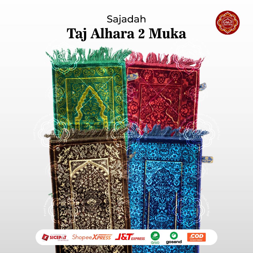Sajadah Taj Al Hara Ultra 2 Muka Sajadah Lembut Bludru Ukuran Kecil Travel Praktis