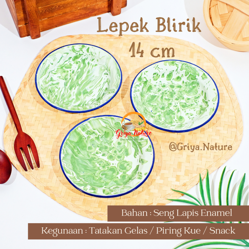 GRIYA NATURE [COD] Lepek Blirik 14cm | Pisin Blirik | Piring Seng Kecil Jaman Dulu | Tatakan Gelas |