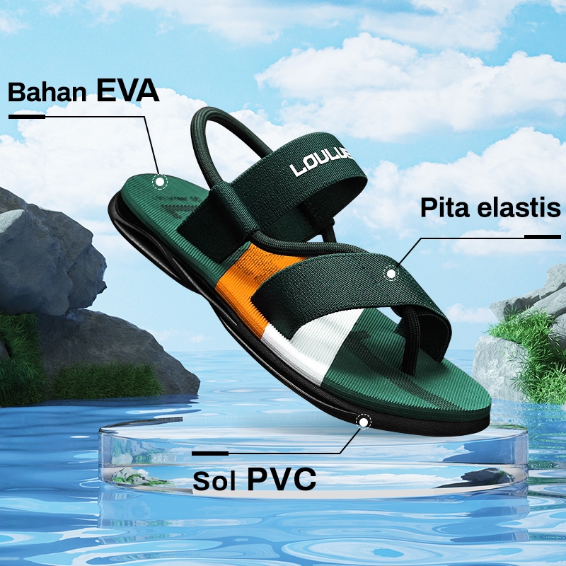 Terbaru Louluen-Sandal Gunung Pria Sandal Pria Terbaru 2025 Sandal Tali Pria Sandal Karet Pria Tahan