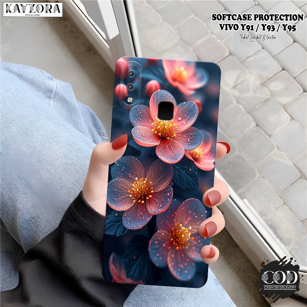 Case VIVO Y91 / Y93 / Y95 Terbaru - KAYZORA - Fashion Case Bunga - Softcase VIVO Y91 / Y93 / Y93 - S