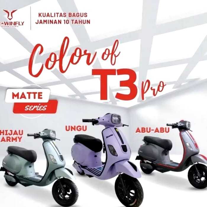 Sepeda Motor Listrik Uwinfly T3 PRO New Model Vespa 1200 Watt Garansi