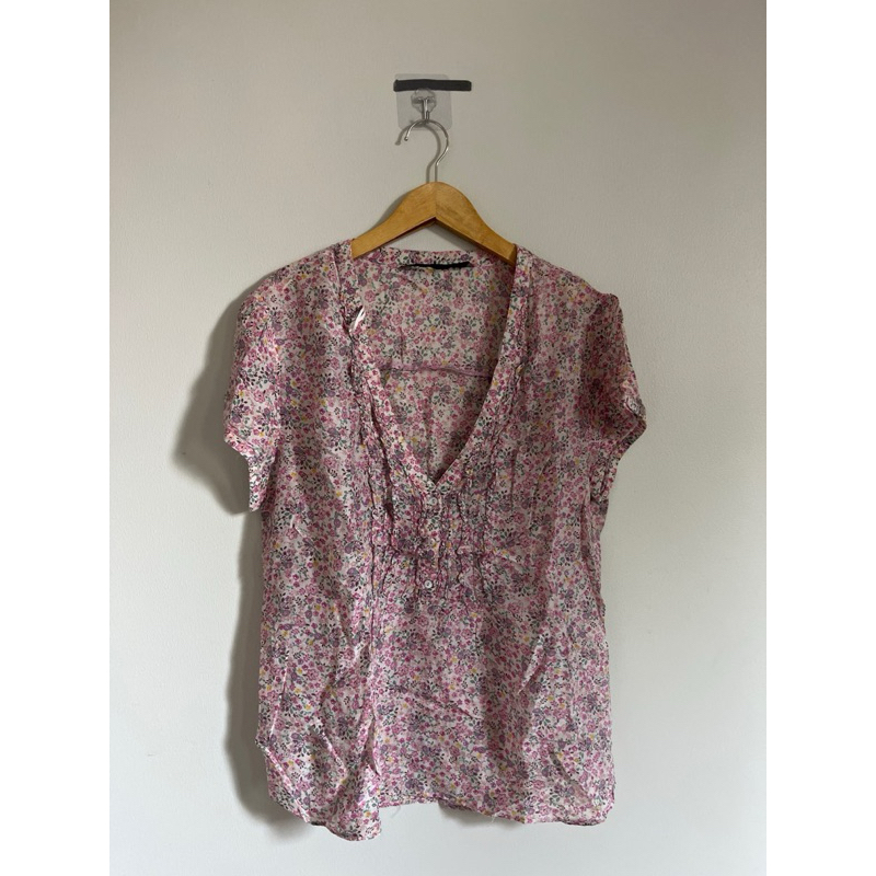 blouse flower zara basic