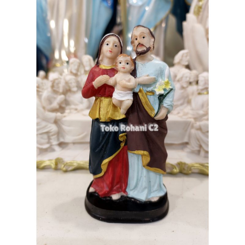 Patung Keluarga Kudus Berdiri Warna 12cm Italy (7809) - Patung Keluarga Kudus 12cm - Patung Keluarga