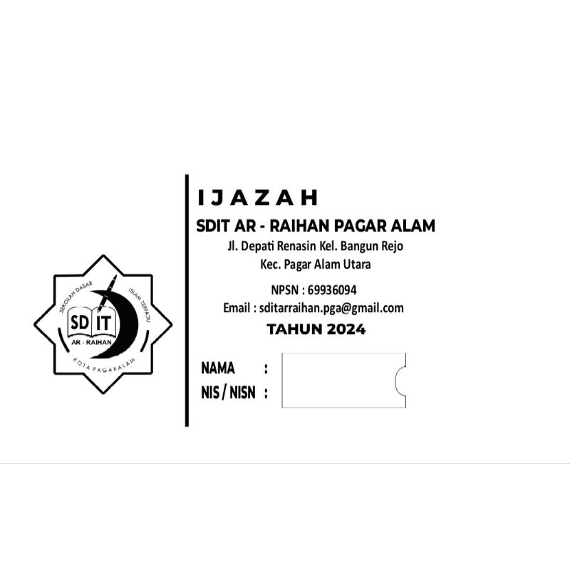 

sampul ijazah isi 2 lembar