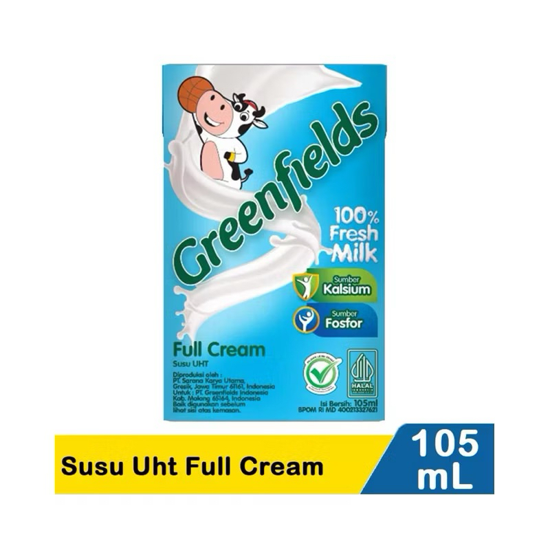 

Susu UHT Full Cream Greenfields 105 ml
