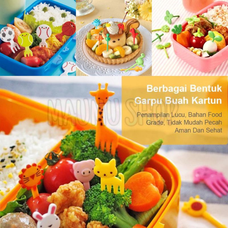 [MAUMUSHOP] Tusukan garpu bento, tusukan bekal anak, garpu bekal anak, bekal bento, tusukan Garpu lu