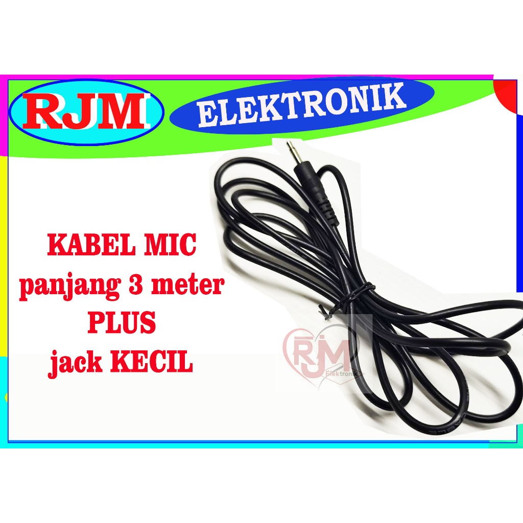kabel mic panjang 2.5 meter plus jack kecil