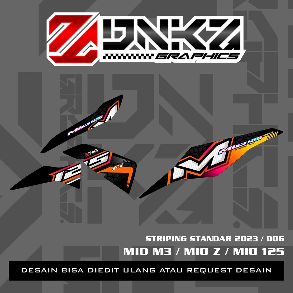 KODE H1K8 Stiker Mio M3Z Decal Striping Standar Mio M3Z Premium Racing STD6 DNKZ