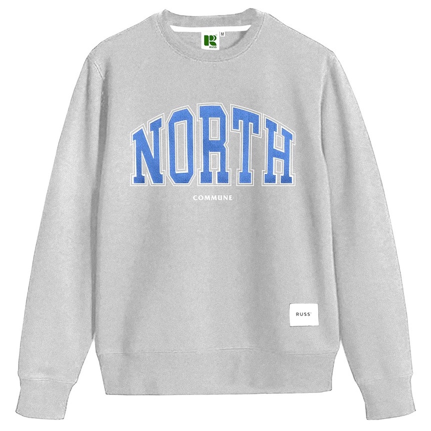 Premium Russ Sweater Crewneck Pria North Misty  Up To Size