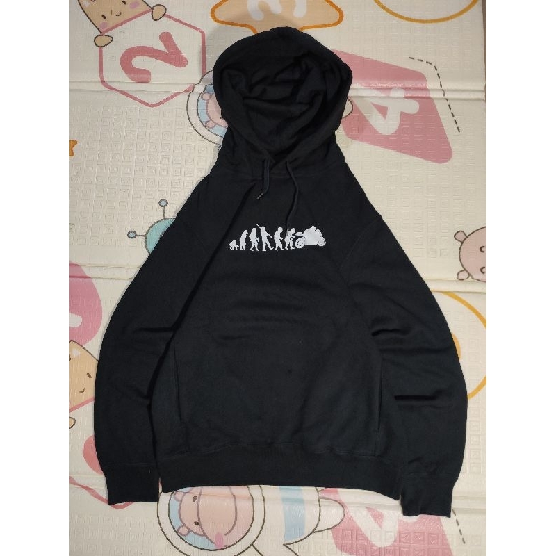 hoodie uniqlo basic hitam