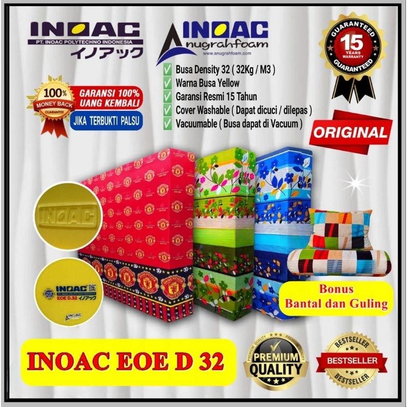 [ ORIGINAL ] KASUR BUSA INOAC EOE D32 YELLOW / BUSA INOAC HIGH QUALITY GARANSI ANTI KEMPES 15 TAHUN