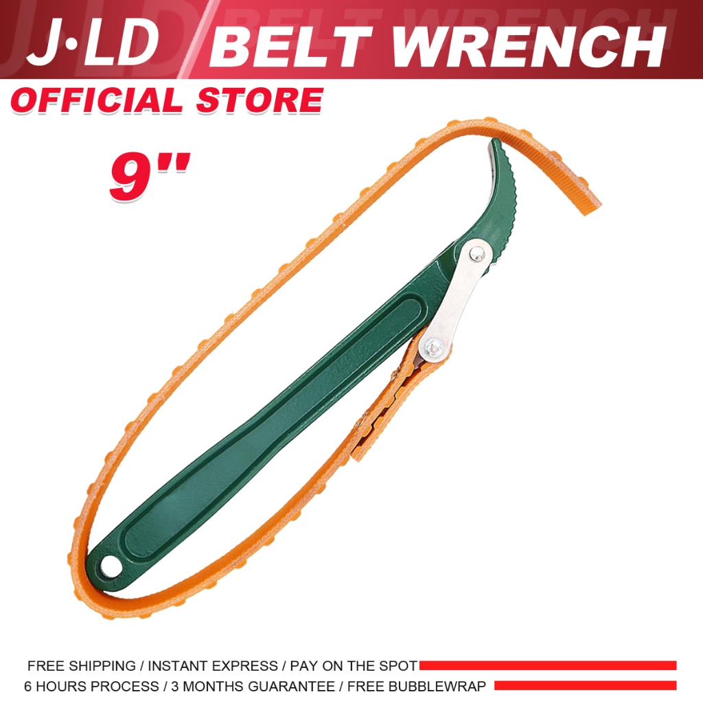 JLD Kunci Oli Filter Sabuk Oil Filter Belt Wrench Anti Slip 9" Belt Strap Wrench Adjustable Multi-Pu