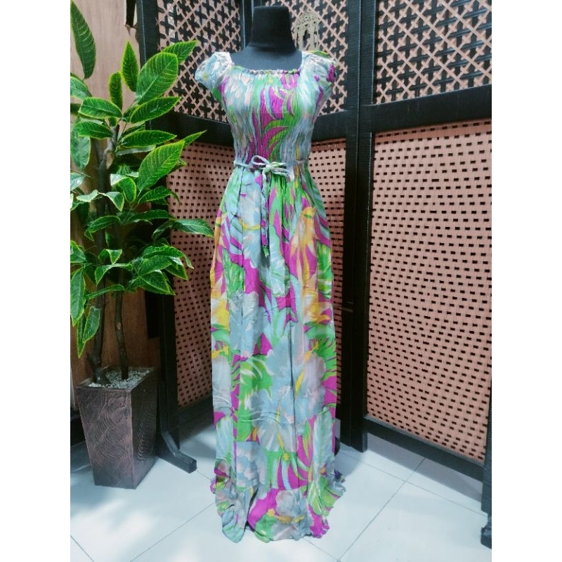 daster smoke long dress preloved