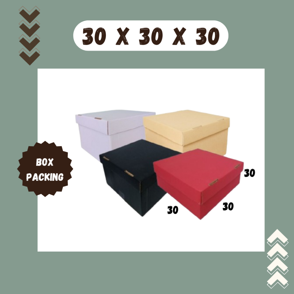 

Box Kado 30x30x30 / 30x30x20 / 30x30x10 (Set Top/Bot Heebe) Kardus Packing/Karton/Paking/Polos/Hampers/Boneka/Buah/Puding/Tart
