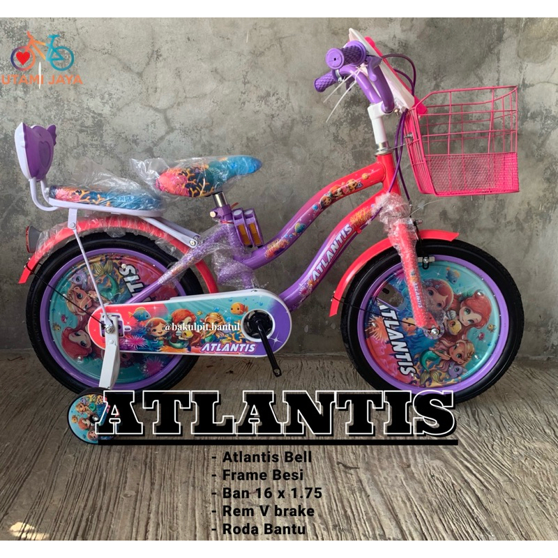 Sepeda Anak cewek Keranjang Mini Atlantis ukuran 16 inch | Sepeda Mini Atlantis Ring 16 inch | Seped