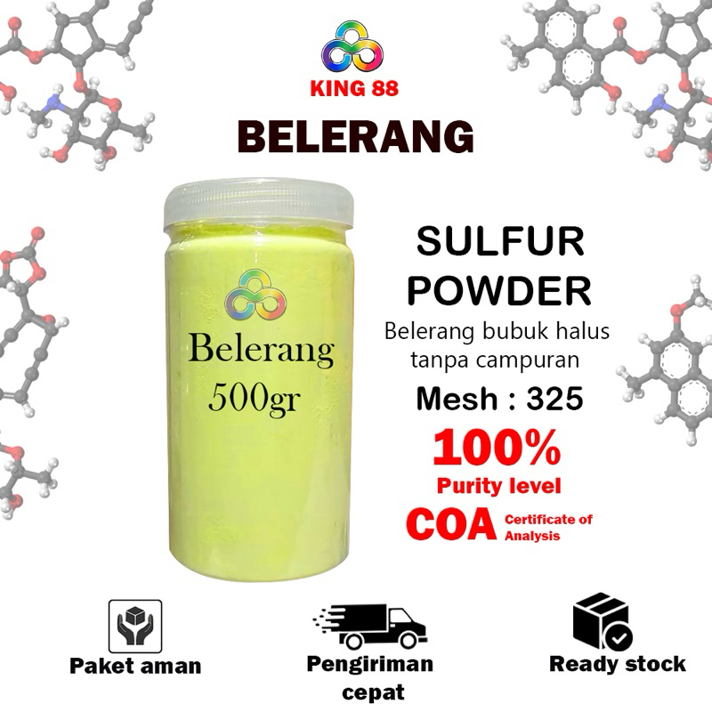 Belerang Bubuk Halus 500 gram / powder belerang / Sulfur / Belerang / Obat Gatel / Belerang Asli & M