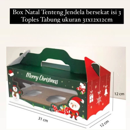 

1 Pack Isi 2 Pcs Dus Tenteng Cookies Natal Box Hampers Kuker Christmas Ukuran 31x12x12cm