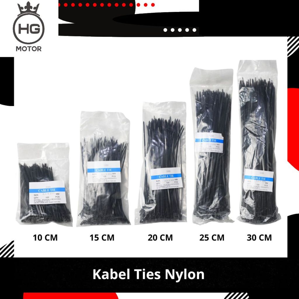 

Cable Ties Tali Ripet Tali Ties Nylon Kabel Ties 10 CM 15 CM 20 CM 25 CM 30 CM Hitam ISI 100 PCS