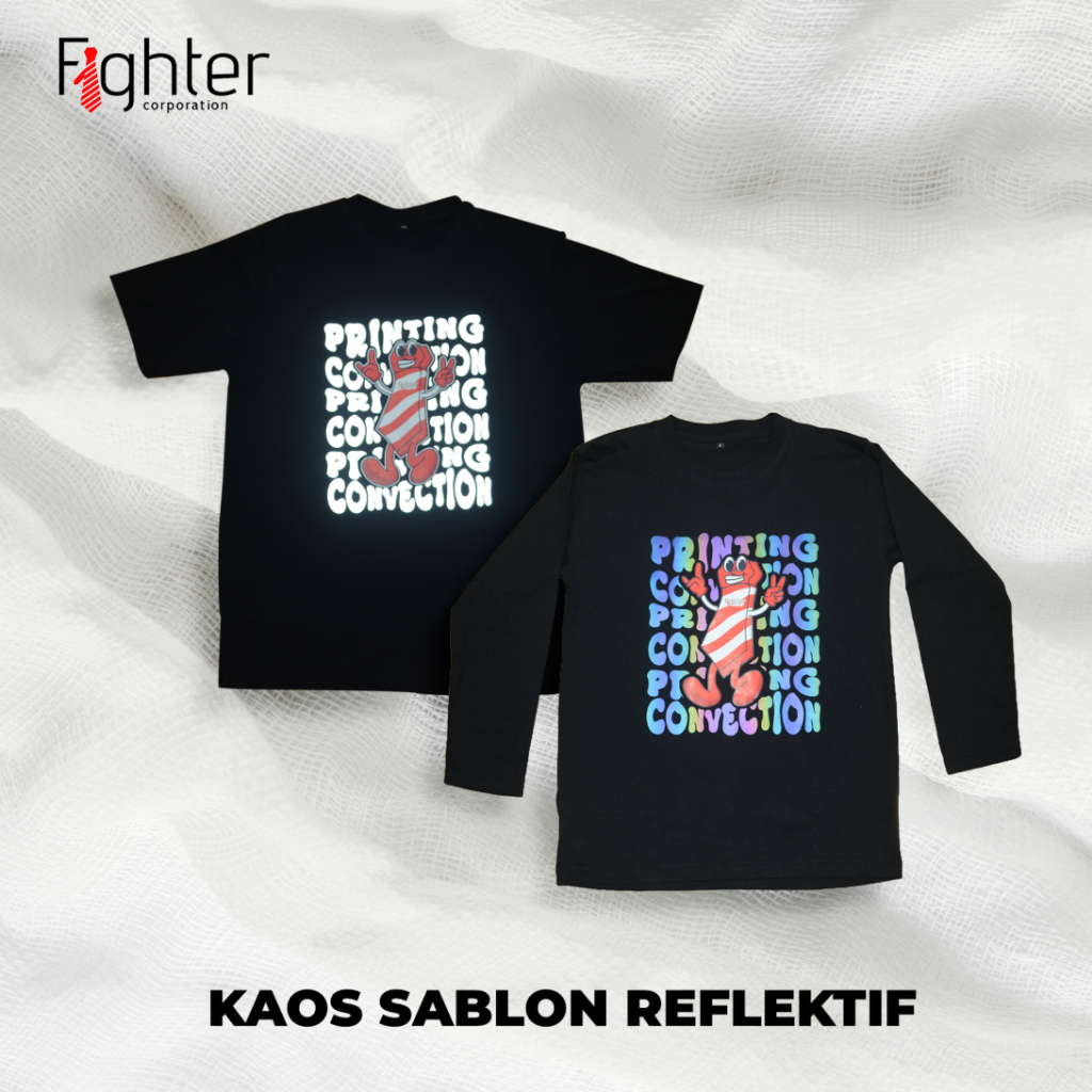KAOS SABLON REFLEKTIF | BEBAS CUSTOM SESUAI SELERA | UNISEX