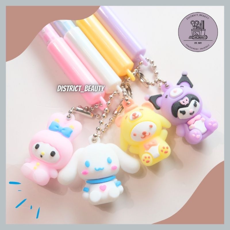 

PULPEN GANTUNGAN SANRIO CUSTOM PEN GEL GANTUNG RANTAI KUROMI CINAMOROL LUCU