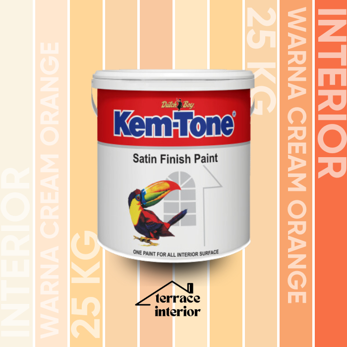 Cat Tembok Kemtone Interior Warna Cream Orange 25 Kg