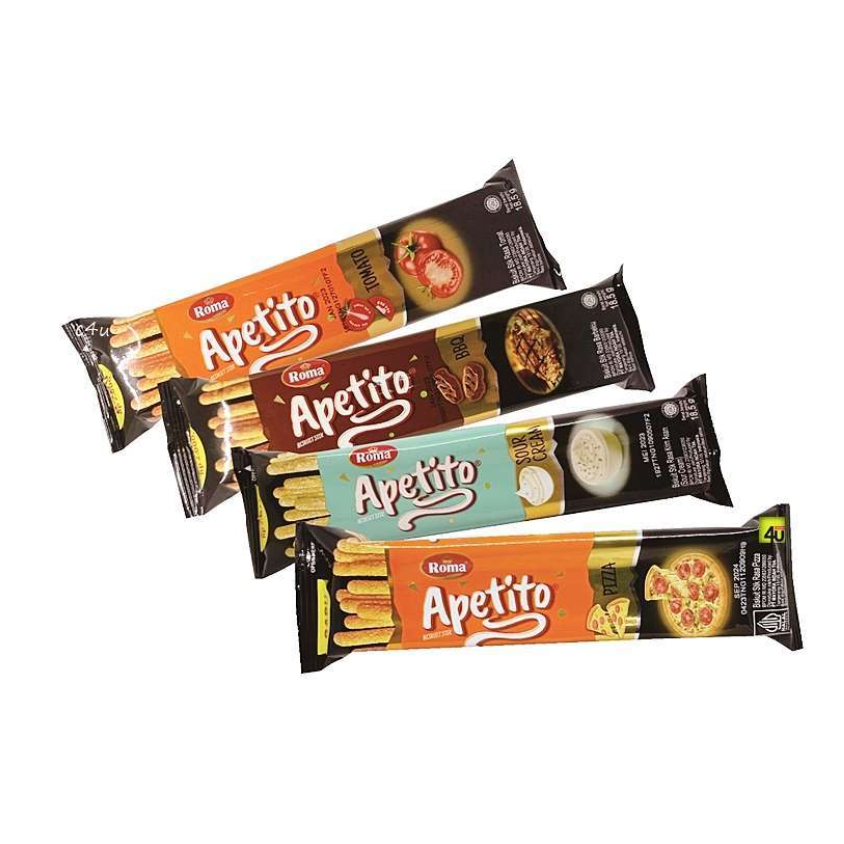 

JUAL PER 10 BUNGKUS - ROMA Apetito Delicious Biscuit Sticks 18gr - BBQ / Pizza