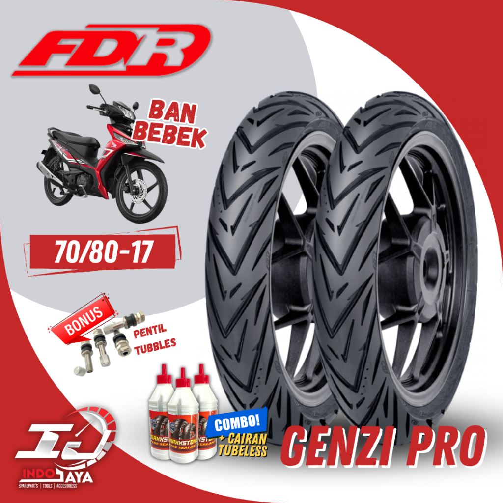 [READY COD] BAN FDR TUBLES RING 17 GENZI PRO TUBELESS ( 70/80-17 ) / BAN MOTOR BEBEK SPORT FDR / BAN