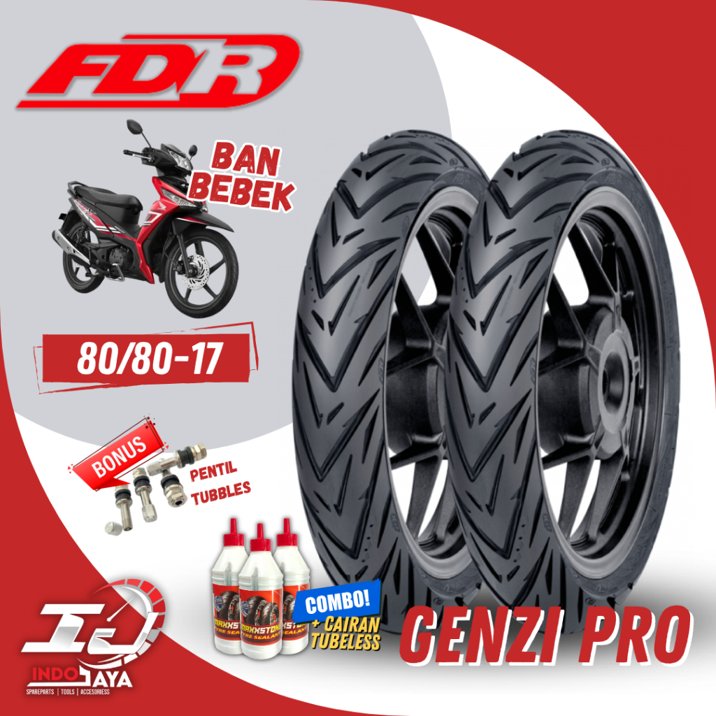 [READY COD] BAN FDR TUBLES RING 17 GENZI PRO TUBELESS (80/80-17) / BAN MOTOR BEBEK SPORT FDR / BAN F