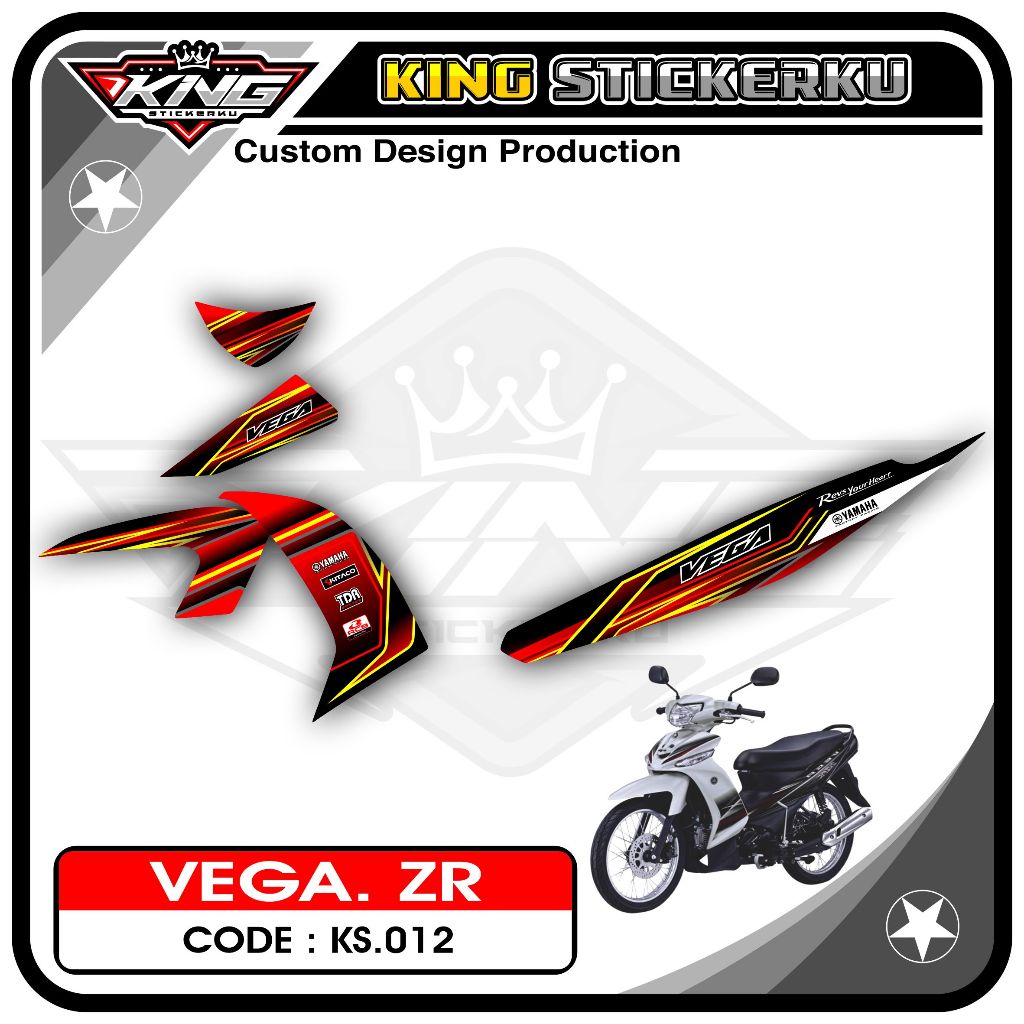 Stiker Variasi Vega ZR - Stiker Striping Standar Vega ZR Motif Racing KS.12