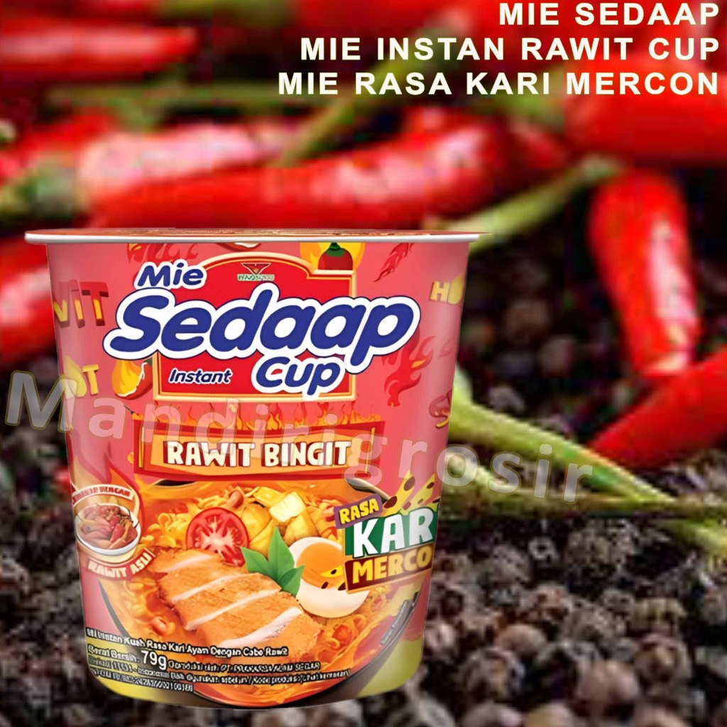 

Mie Kuah Instan Rawit Cup * Mie Sedaap * Mie Rasa Kari Mercon * 79gr