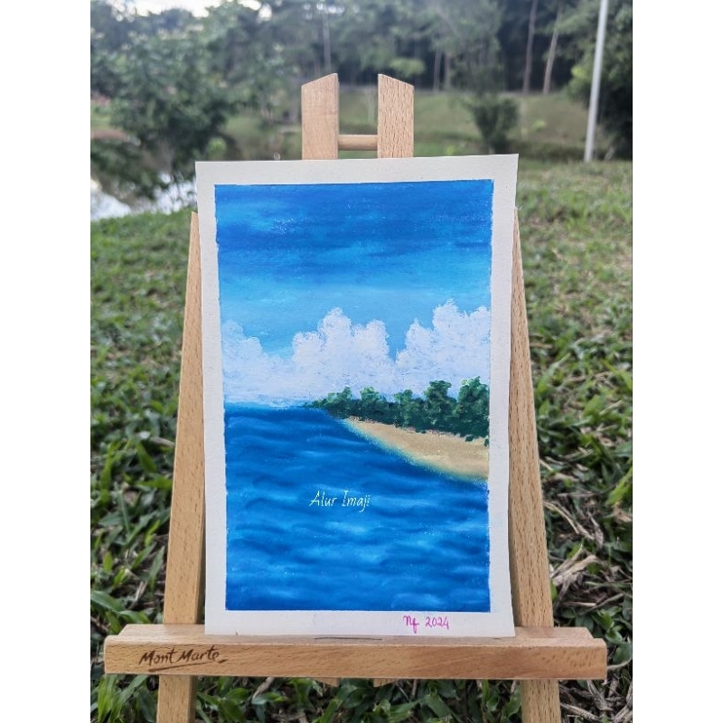 Lukisan Pemandangan Laut Biru